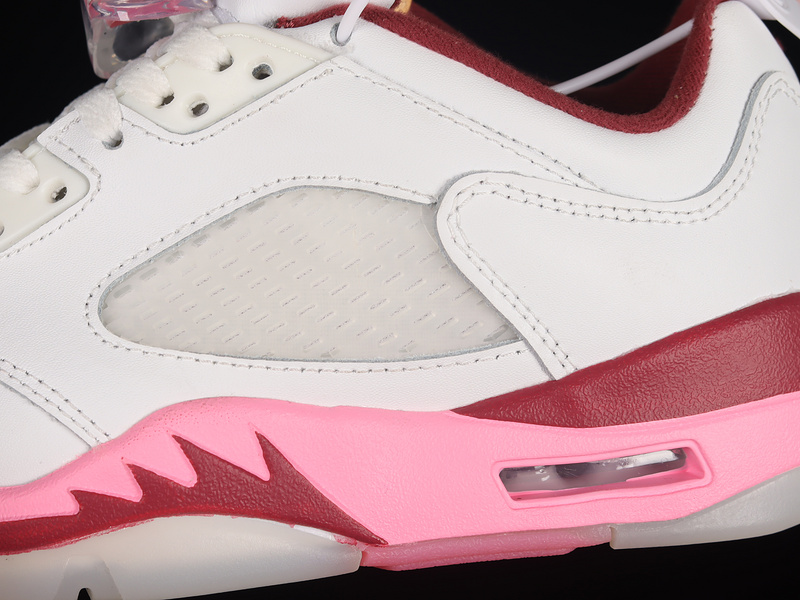 Air Jordan 5 Low Gs Crafted For Her White/Coral Chalk-Desert Berry-Black 23