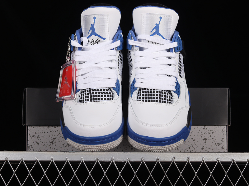 Air Jordan 4 Retro Motorsports White/Game Royal-Black 3