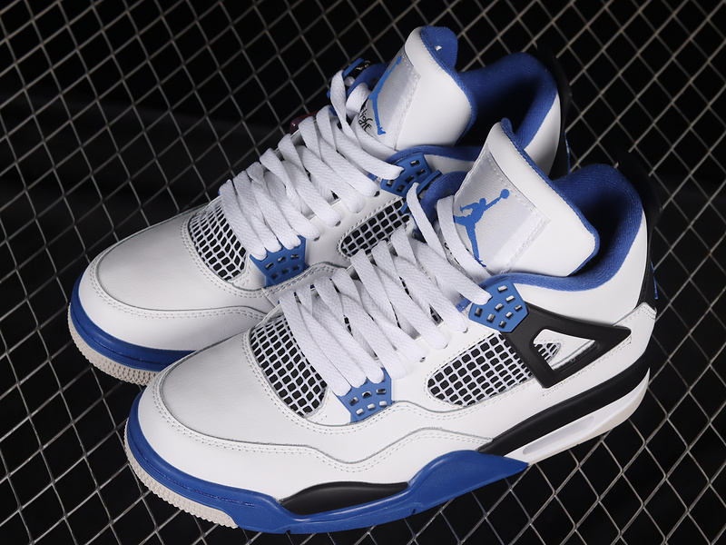 Air Jordan 4 Retro Motorsports White/Game Royal-Black 9