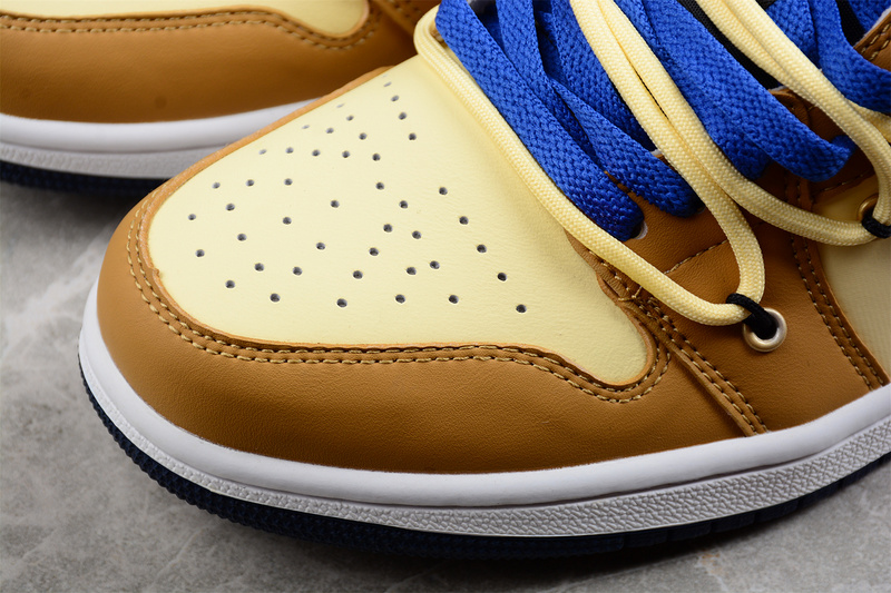 Air Jordan 1 Low Brown/Yellow/Black-Blue 7