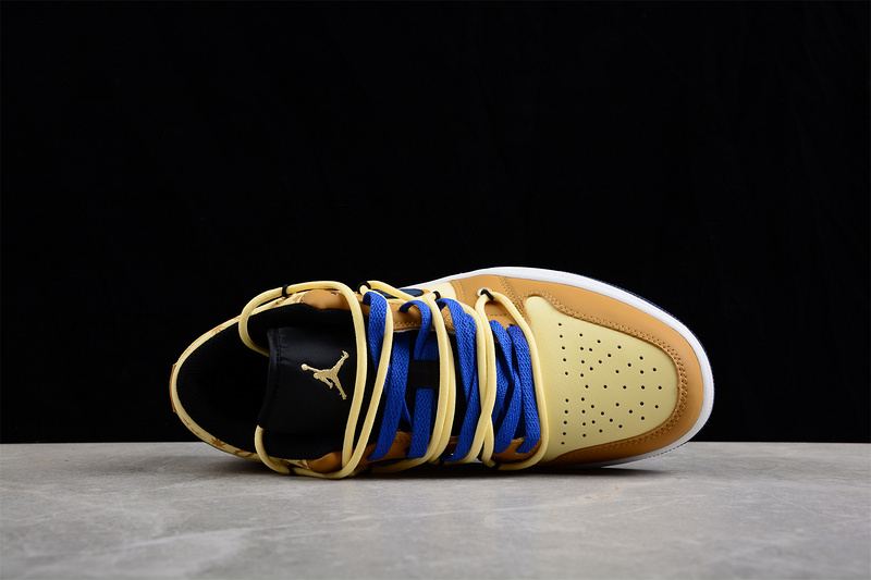 Air Jordan 1 Low Brown/Yellow/Black-Blue 9