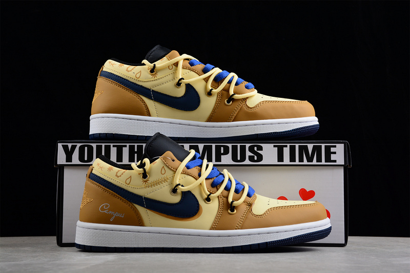 Air Jordan 1 Low Brown/Yellow/Black-Blue 27