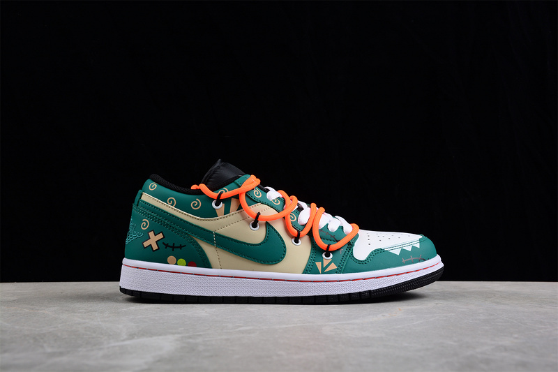 Air Jordan 1 Low Green/White/Orange 27