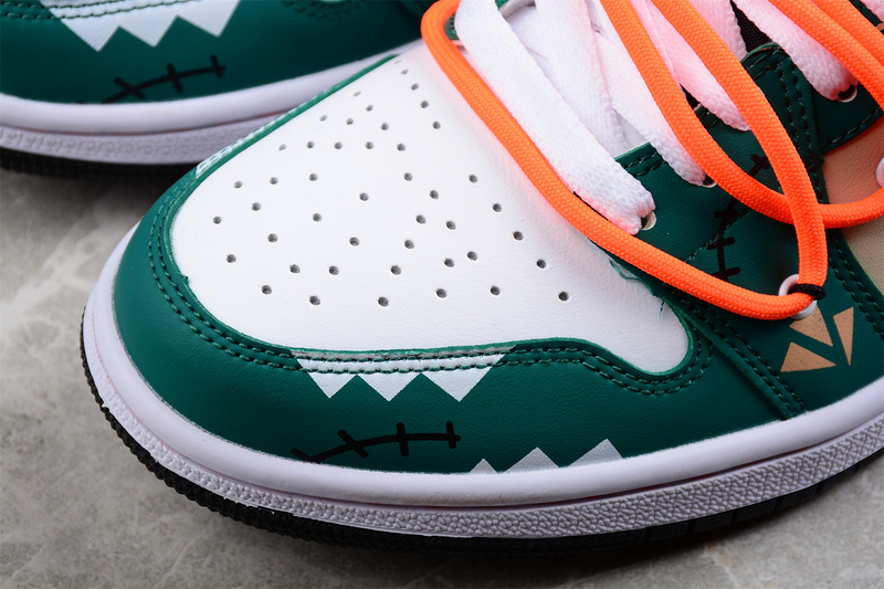 Air Jordan 1 Low Green/White/Orange 31