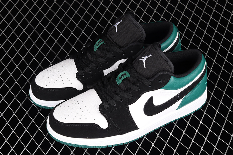 Air Jordan 1 Low White/Black-Mystic Green 25