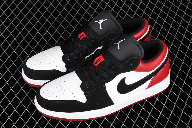 Air Jordan 1 Low Black Toe White/Black-Gym Red 9