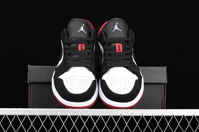 Air Jordan 1 Low Black Toe White/Black-Gym Red 11