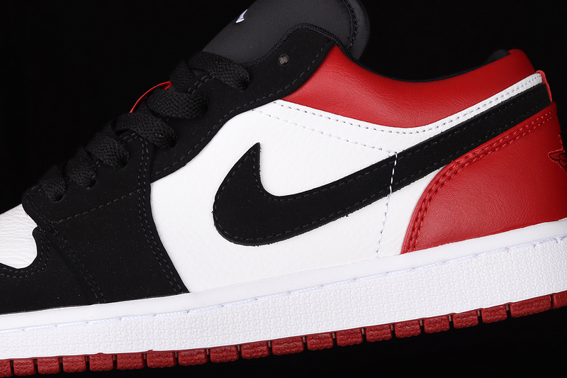 Air Jordan 1 Low Black Toe White/Black-Gym Red 13