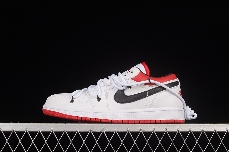 Air Jordan 1 Low White/University Red/Black 19