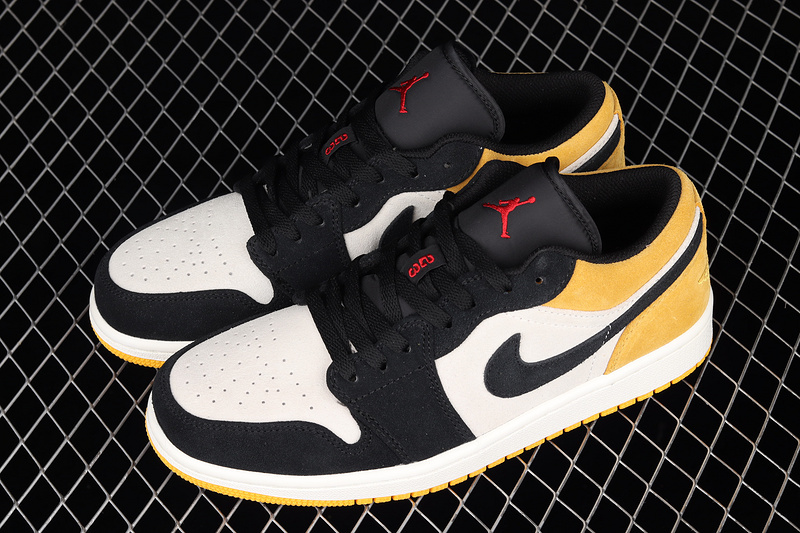 Air Jordan 1 Low Sail/Gym Red-University Gold-Black 11