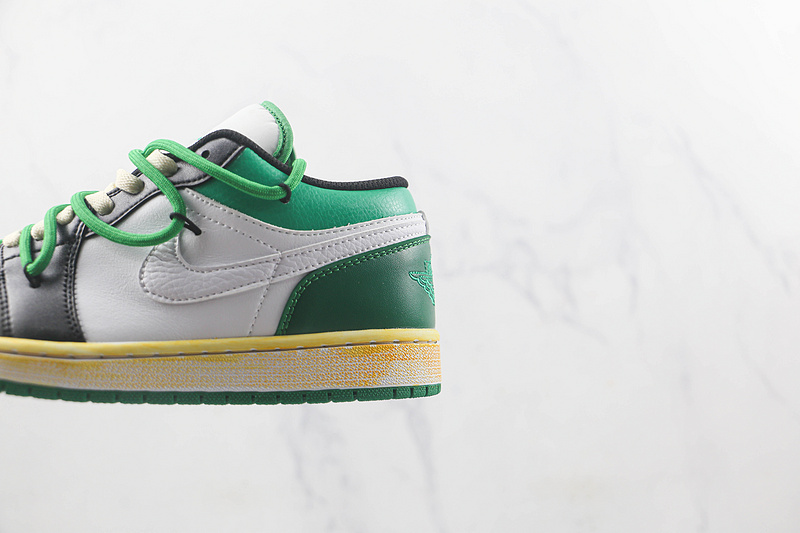 Air Jordan 1 Low Gs White/Stadium Green/Lucky Green/Black 7