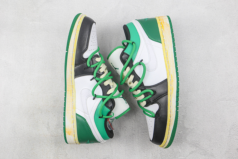 Air Jordan 1 Low Gs White/Stadium Green/Lucky Green/Black 9