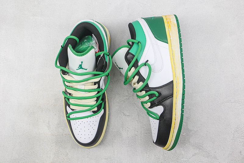 Air Jordan 1 Low Gs White/Stadium Green/Lucky Green/Black 11