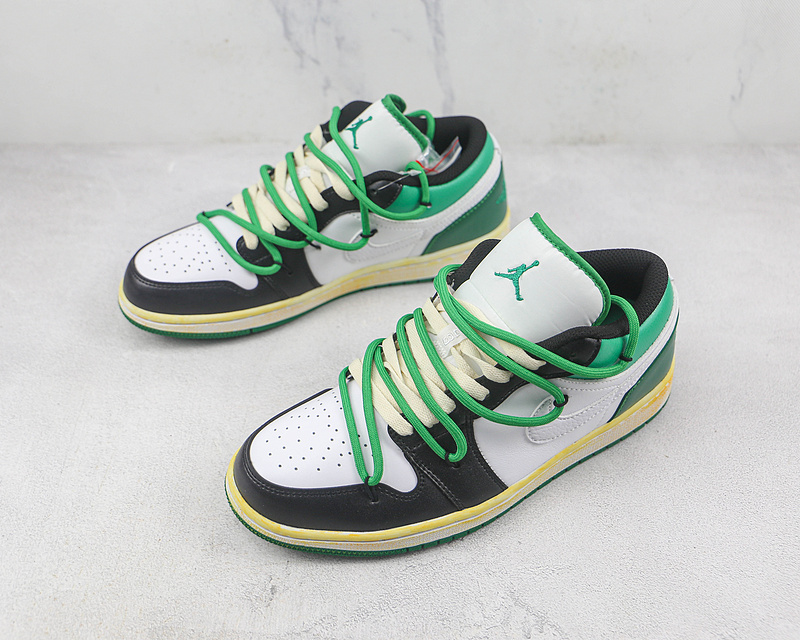 Air Jordan 1 Low Gs White/Stadium Green/Lucky Green/Black 17