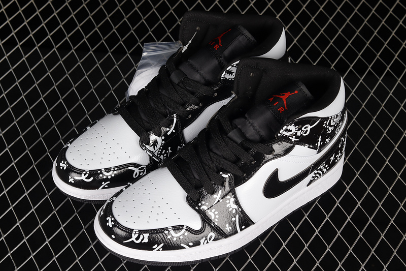 Air Jordan 1 Mid Se White/Black/Chile Red 25