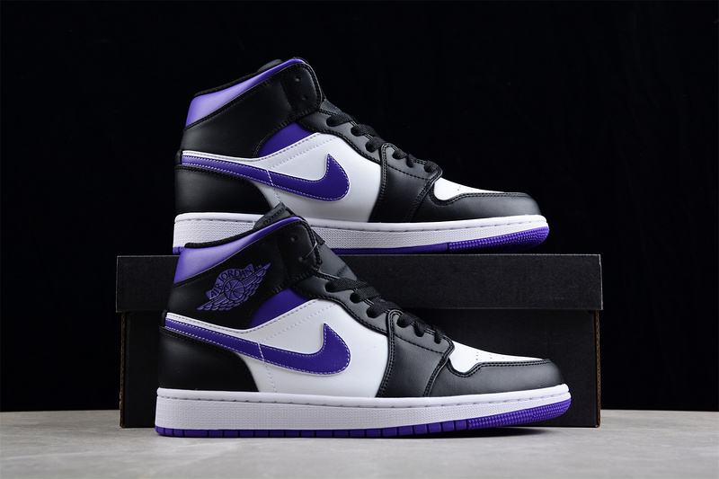 Air Jordan 1 Mid White/Black/Court Purple 7