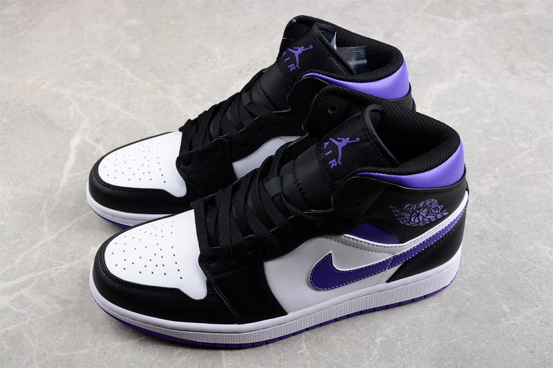 Air Jordan 1 Mid White/Black/Court Purple 11