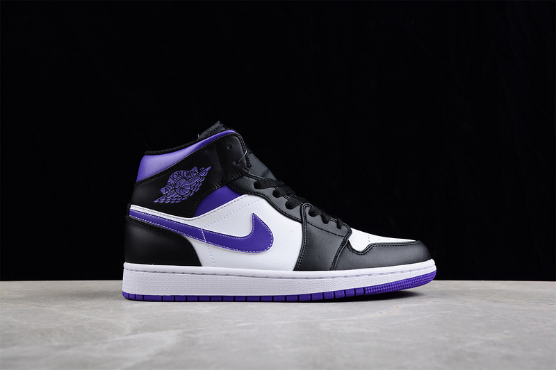 Air Jordan 1 Mid White/Black/Court Purple 19