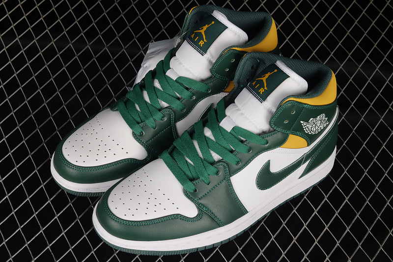 Air Jordan 1 Mid Sonics Noble Green/White/Pollen 17