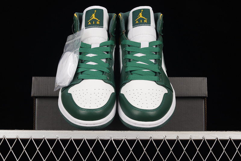 Air Jordan 1 Mid Sonics Noble Green/White/Pollen 29