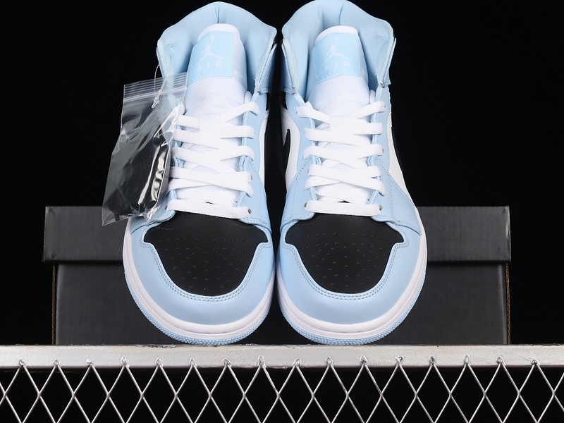 Air Jordan 1 Mid Gs Ice Blue/Black/Sail/White 3