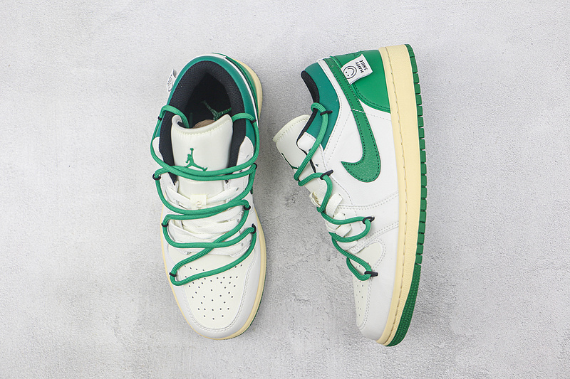 Air Jordan 1 Low White/White/Green 7