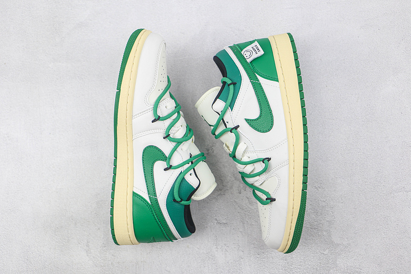 Air Jordan 1 Low White/White/Green 13