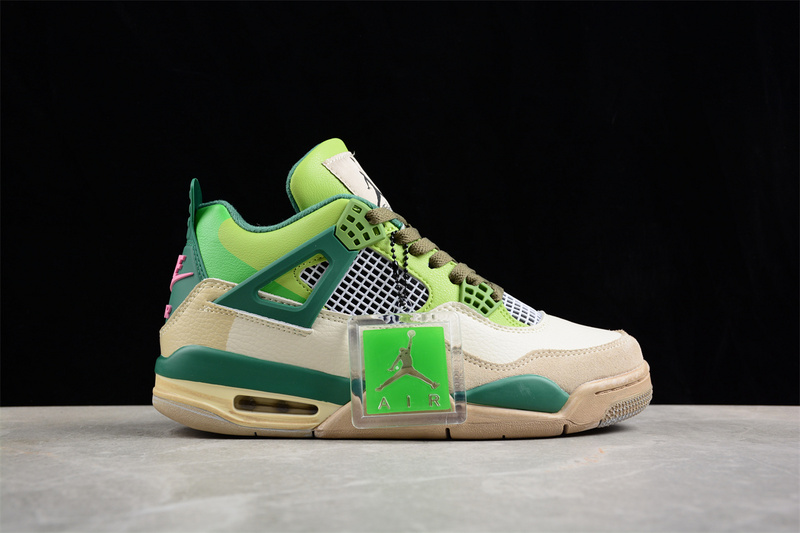 Air Jordan 4 Retro White/Grey/Brown/Green 3