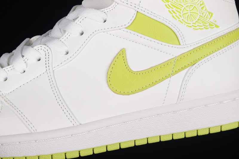 Air Jordan 1 Mid White/Lime 3