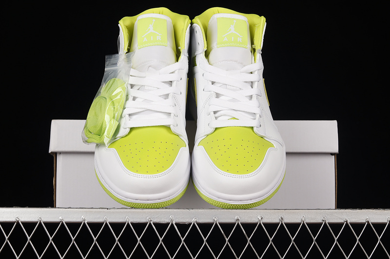 Air Jordan 1 Mid White/Lime 21