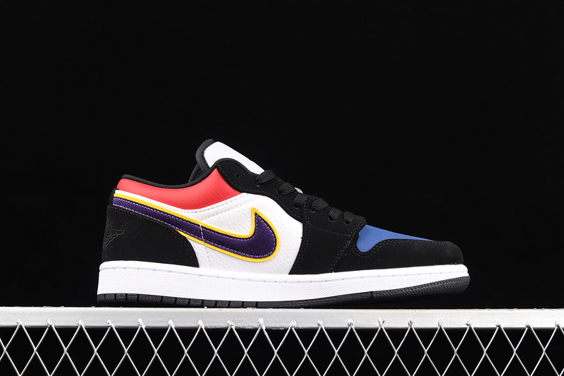 Air Jordan 1 Low Rivals Black/Court Purple-University Gold-Bright Crimson 3