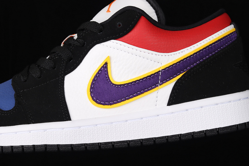 Air Jordan 1 Low Rivals Black/Court Purple-University Gold-Bright Crimson 9