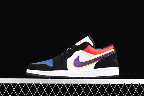 Air Jordan 1 Low Rivals Black/Court Purple-University Gold-Bright Crimson 25