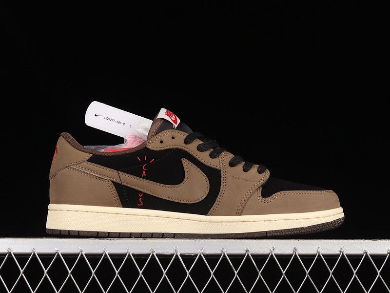 Travis Scott X Air Jordan 1 Low Black/Dark Mocha-University Red-Sail 7