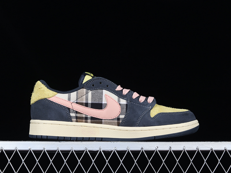 Travis Scott X Air Jordan 1 Low Og Sp Black/Navy Blue/Green-Pink 9