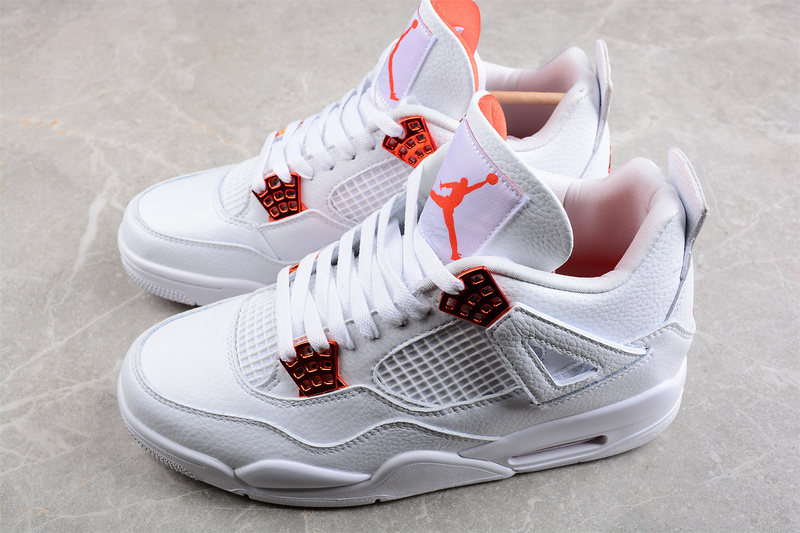 Air Jordan 4 Retro Orange Metallic White/Total Orange/Metallic Silver 21