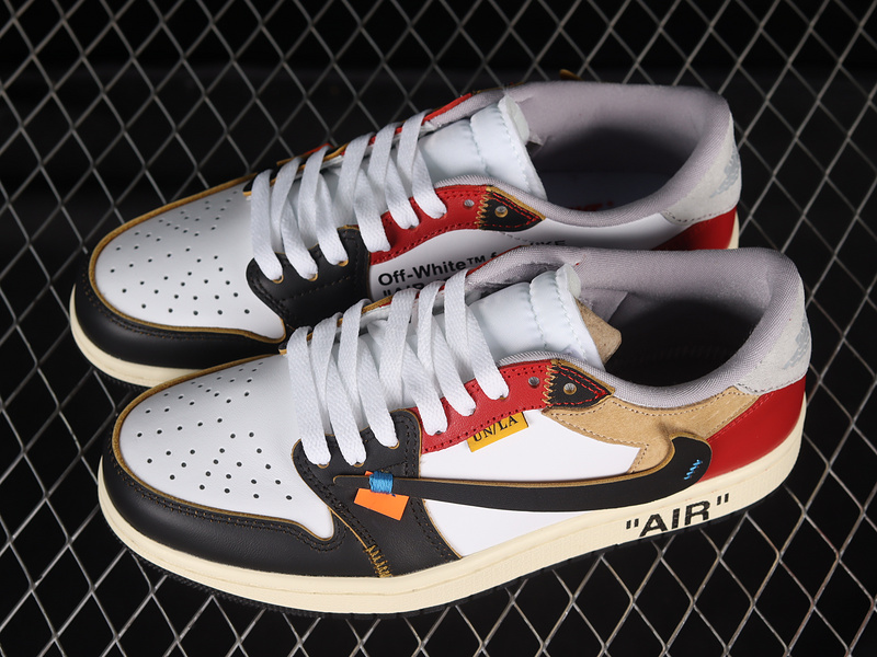 Air Jordan 1 Low Aj1 White/Red/Black/Brown 19