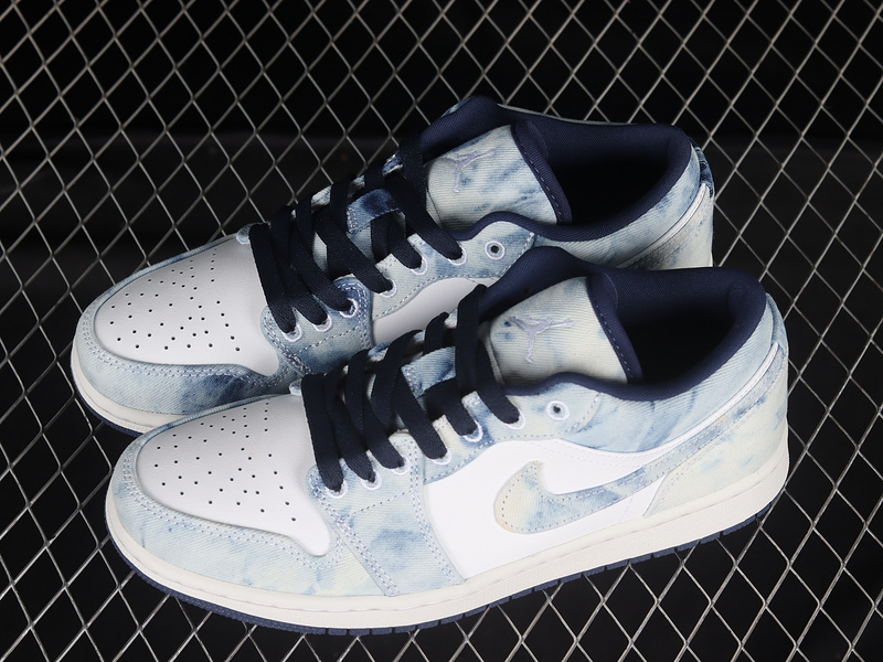 Air Jordan 1 Low Washed Denim White/Blue 17