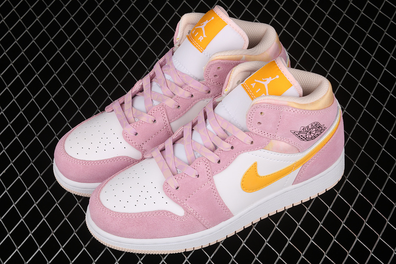 Air Jordan 1 Mid Se Gs Light Arctic Pink/University Gold/White 5