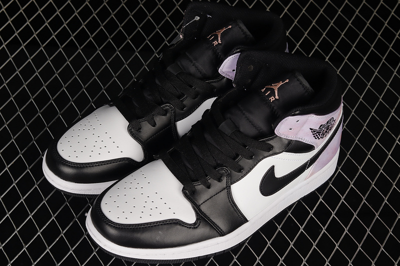 Air Jordan 1 Mid Se Gs Zen Master Black/White/Amethyst Wave/Bleached Coral 7