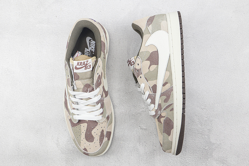 Travis Scott X Fragment X Air Jordan 1 Low Camo/White 3