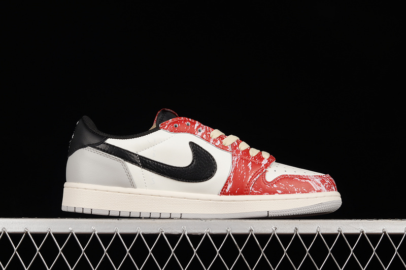 Fragment Design Travis Scott X Air Jordan 1 Retro White/Black/Red 7