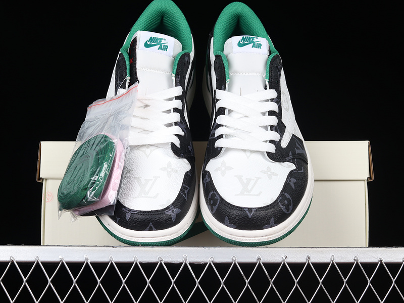 Travis Scott X L*V X Air Jordan 1 Low Og Black/White/Green 9