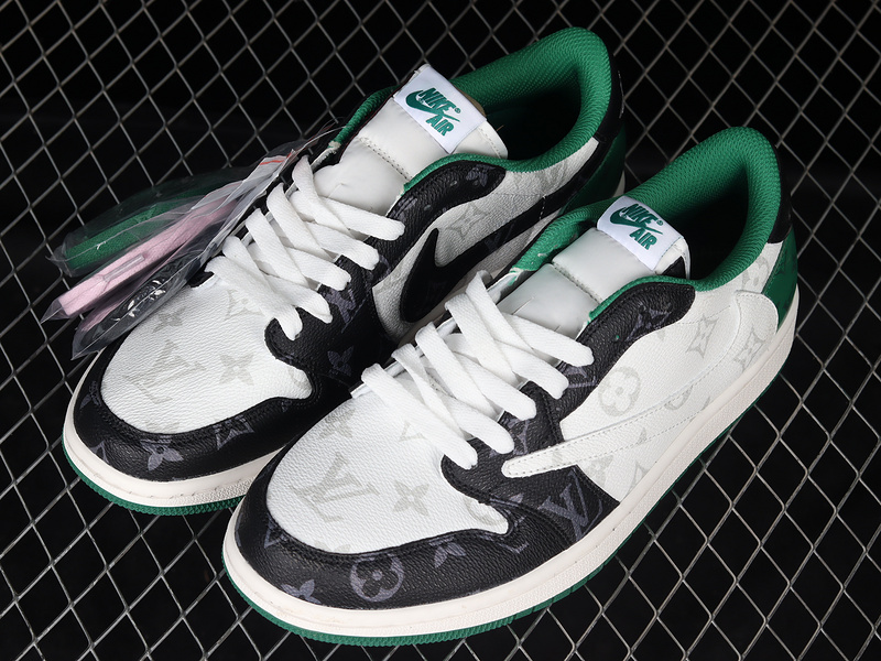 Travis Scott X L*V X Air Jordan 1 Low Og Black/White/Green 11