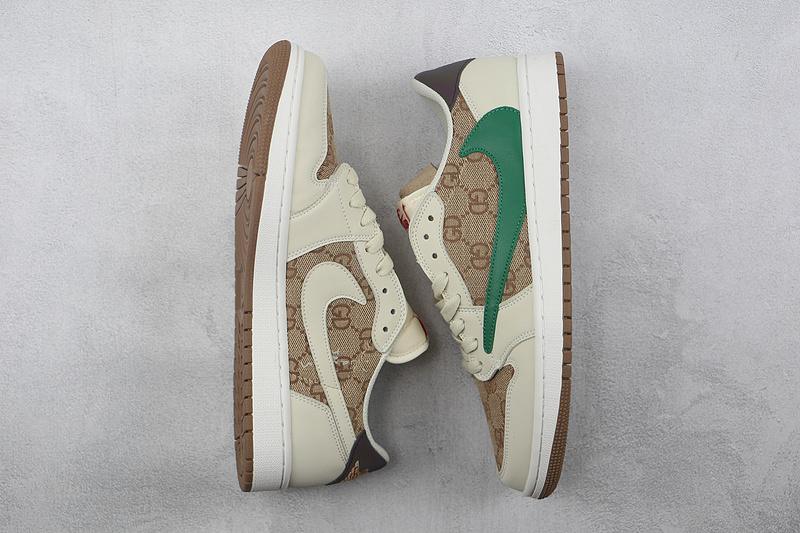 Fragment Travis Scott Air Jordan 1 Low Gucci Beige/Green/Brown 7