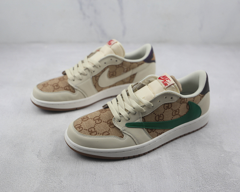 Fragment Travis Scott Air Jordan 1 Low Gucci Beige/Green/Brown 9