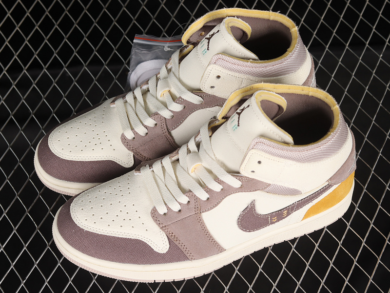 Air Jordan 1 Mid Se Craft Inside Out Sail/Taupe Haze/Fossil Stone/Celestial Gold 3