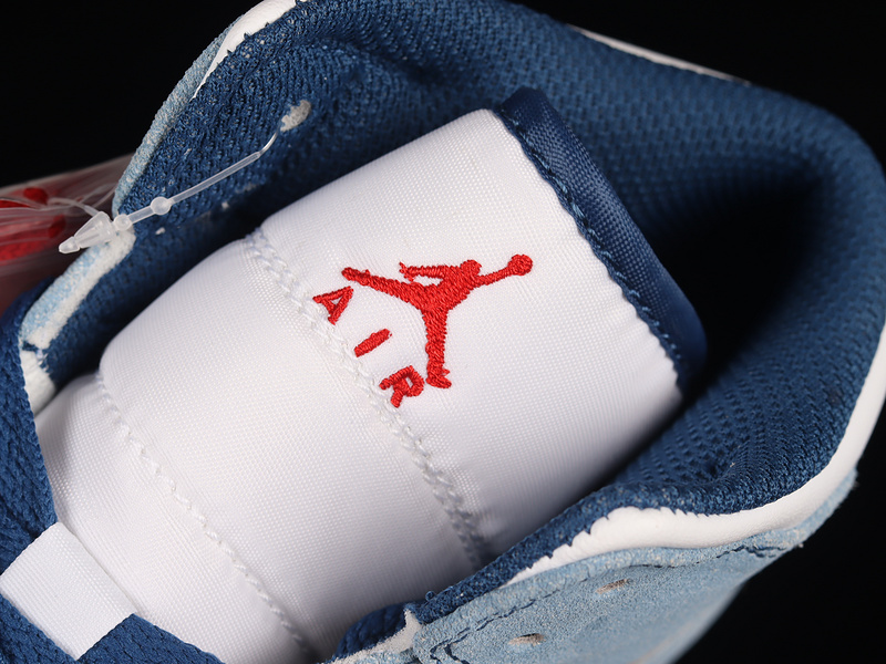 Air Jordan 1 Mid French Blue/Fire Red-White-Light Steel Grey 19