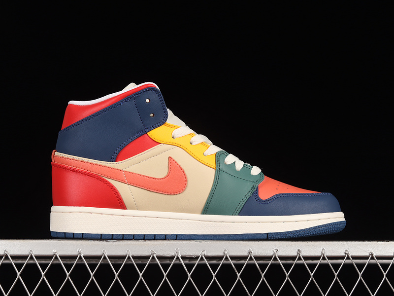 Air Jordan 1 Mid Se French Blue/Fire Red/Beach/Magic Ember 11