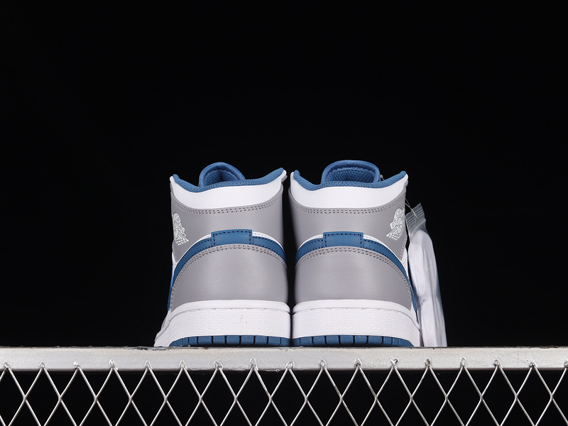 Air Jordan 1 Mid Gs Cement Grey/White/True Blue 19